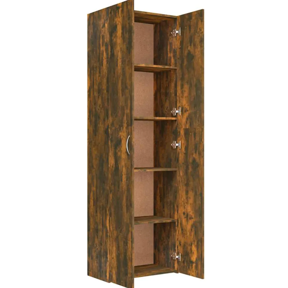 vidaXL Kantoorkast 60x32x190 cm bewerkt hout gerookt eikenkleurig