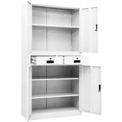 vidaXL Kantoorkast 90x40x180 cm staal wit