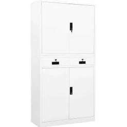 vidaXL Kantoorkast 90x40x180 cm staal wit