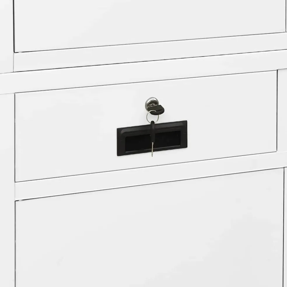 vidaXL Kantoorkast 90x40x180 cm staal wit