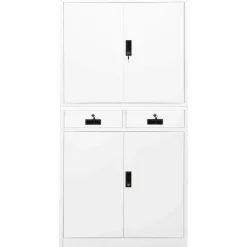 vidaXL Kantoorkast 90x40x180 cm staal wit