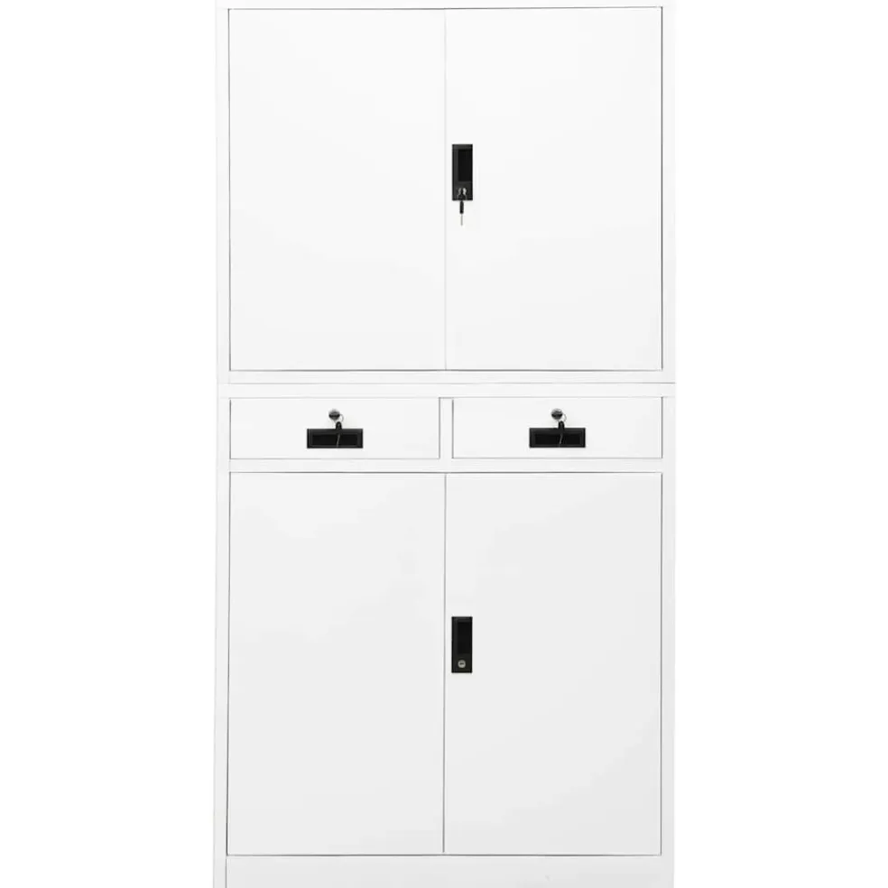 vidaXL Kantoorkast 90x40x180 cm staal wit