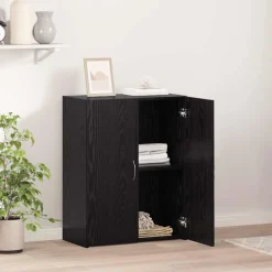 vidaXL Kantoorkast Zwart eiken 70 x 32 x 77.5 cm Bewerkt hout