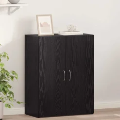 vidaXL Kantoorkast Zwart eiken 70 x 32 x 77.5 cm Bewerkt hout