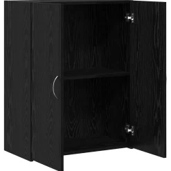 vidaXL Kantoorkast Zwart eiken 70 x 32 x 77.5 cm Bewerkt hout