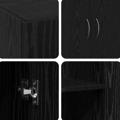 vidaXL Kantoorkast Zwart eiken 70 x 32 x 77.5 cm Bewerkt hout