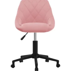 vidaXL Kantoorstoel draaibaar fluweel roze