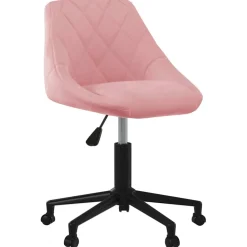 vidaXL Kantoorstoel draaibaar fluweel roze