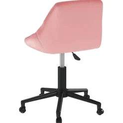 vidaXL Kantoorstoel draaibaar fluweel roze