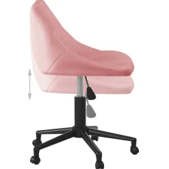 vidaXL Kantoorstoel draaibaar fluweel roze