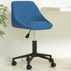 vidaXL Kantoorstoel draaibaar fluweel blauw