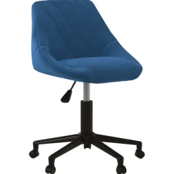 vidaXL Kantoorstoel draaibaar fluweel blauw