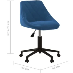 vidaXL Kantoorstoel draaibaar fluweel blauw