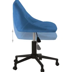 vidaXL Kantoorstoel draaibaar fluweel blauw
