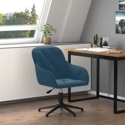 vidaXL Kantoorstoel draaibaar fluweel donkergroen