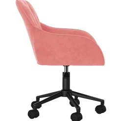 vidaXL Kantoorstoel draaibaar fluweel roze
