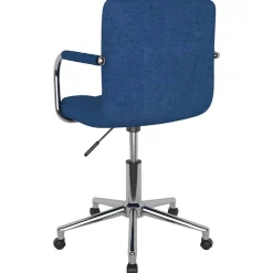 vidaXL Kantoorstoel draaibaar stof blauw