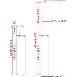 vidaXL Kantoorstoel gascilinder Chroom 318-473 mm IJzer