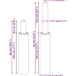 vidaXL Kantoorstoel gascilinder Zwart 261-351 mm IJzer