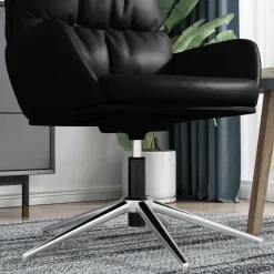 vidaXL Kantoorstoel gascilinder Zwart 261-351 mm IJzer