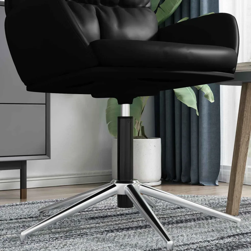 vidaXL Kantoorstoel gascilinder Zwart 355-540 mm IJzer