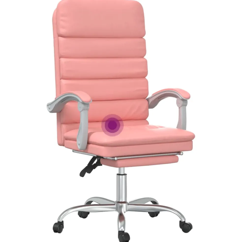 vidaXL Kantoorstoel massage verstelbaar kunstleer roze