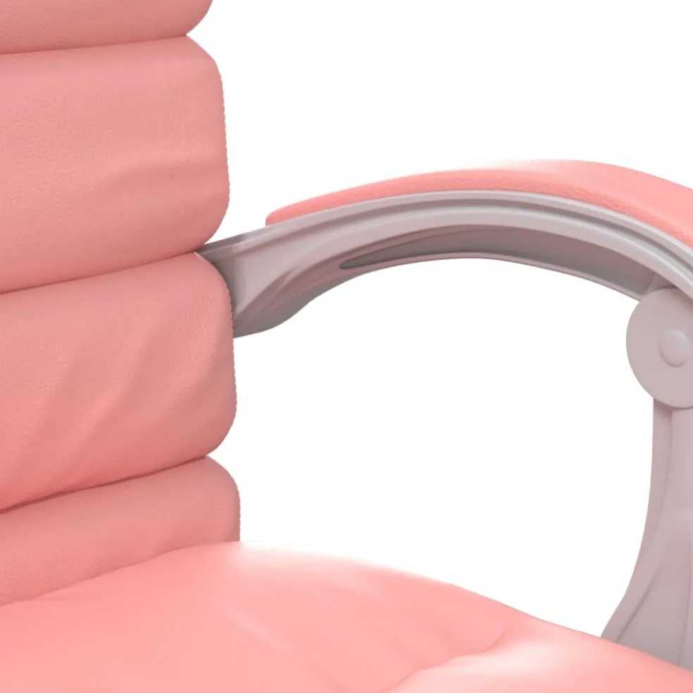 vidaXL Kantoorstoel massage verstelbaar kunstleer roze
