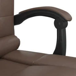 vidaXL Kantoorstoel massage verstelbaar kunstleer bruin