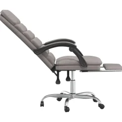 vidaXL Kantoorstoel massage verstelbaar stof taupe