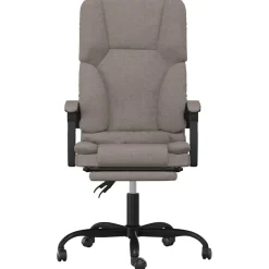 vidaXL Kantoorstoel massage verstelbaar stof taupe