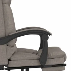 vidaXL Kantoorstoel massage verstelbaar stof taupe