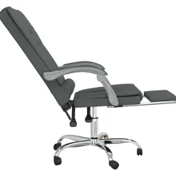 vidaXL Kantoorstoel massage verstelbaar stof donkergrijs