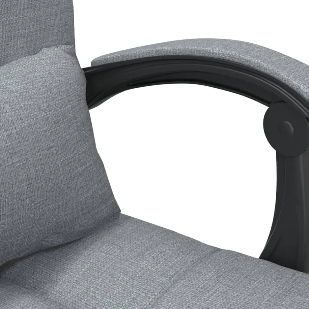 vidaXL Kantoorstoel massage verstelbaar stof lichtgrijs