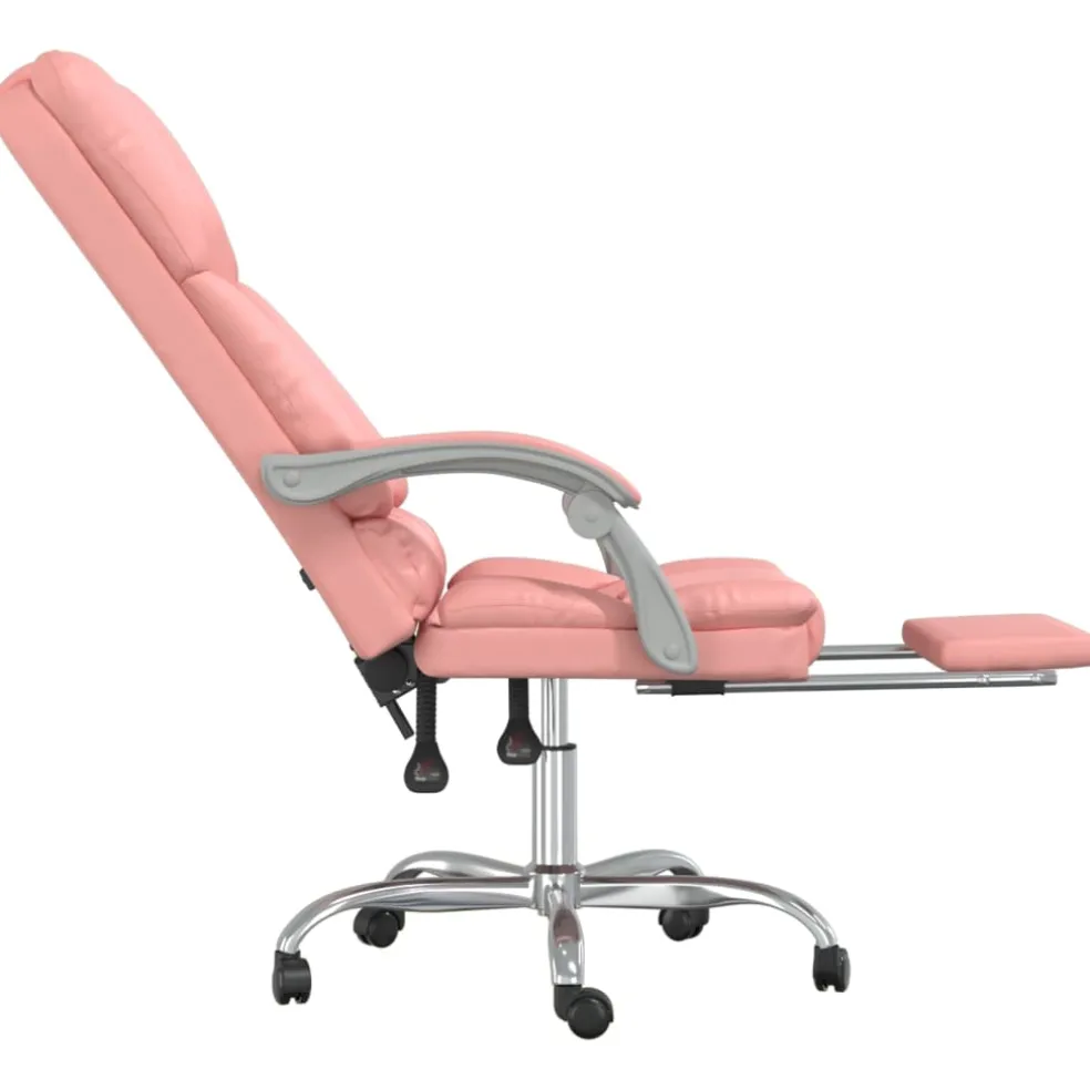vidaXL Kantoorstoel massage verstelbaar kunstleer roze