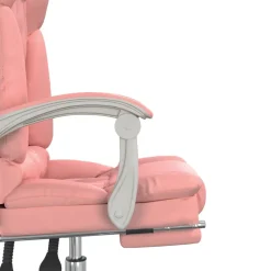 vidaXL Kantoorstoel massage verstelbaar kunstleer roze