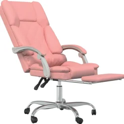vidaXL Kantoorstoel massage verstelbaar kunstleer roze