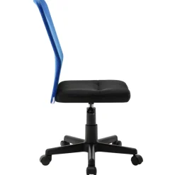 vidaXL Kantoorstoel 44x52x100 cm mesh stof zwart en blauw