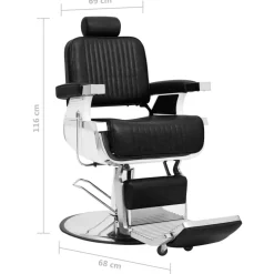 vidaXL Kappersstoel 68x69x116 cm kunstleer zwart