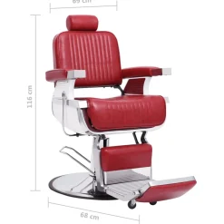 vidaXL Kappersstoel 68x69x116 cm kunstleer rood