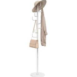 vidaXL Kapstok 183 cm gepoedercoat ijzer wit
