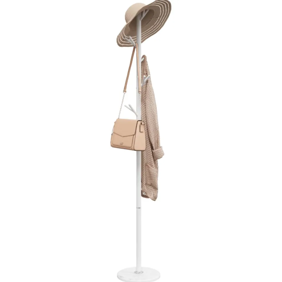 vidaXL Kapstok 175 cm gepoedercoat ijzer wit
