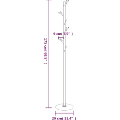 vidaXL Kapstok 175 cm gepoedercoat ijzer wit