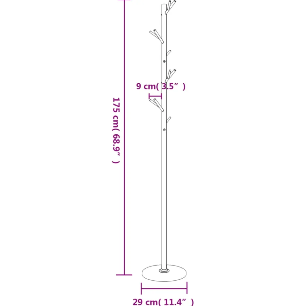 vidaXL Kapstok 175 cm gepoedercoat ijzer wit