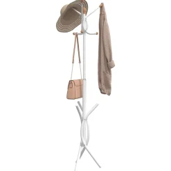 vidaXL Kapstok 176 cm gepoedercoat ijzer wit