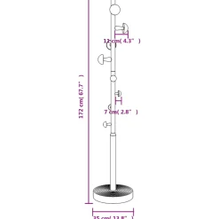vidaXL Kapstok 172 cm gepoedercoat ijzer blauw