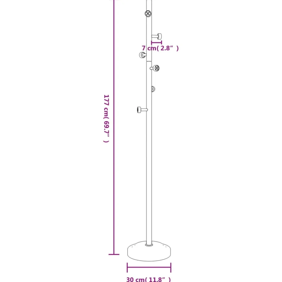 vidaXL Kapstok 172 cm gepoedercoat ijzer roze