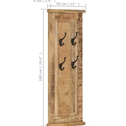 vidaXL Kapstokken 2 st 38x100 cm massief mangohout