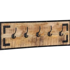 vidaXL Kapstokken 2 st 80x8x25 cm massief ruw mangohout