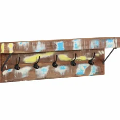vidaXL Kapstok Meerkleurig 73 x 19 x 23 cm Massief gerecycled hout