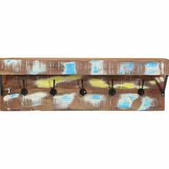 vidaXL Kapstok Meerkleurig 73 x 19 x 23 cm Massief gerecycled hout